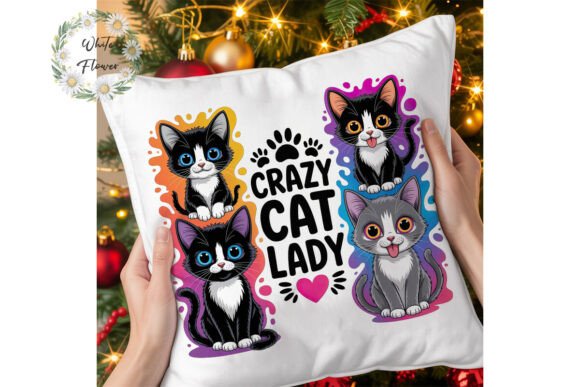 Crazy Cat Lady Cartoon Cats PNG: A Designer's Playful Asset