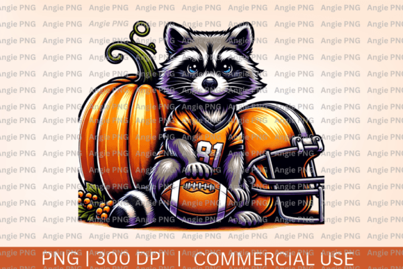 Cute Fall Raccoon Football PNG: A Versatile Design Asset