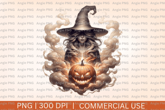 Watercolor Witch and Pumpkin PNG: A Designer's Asset