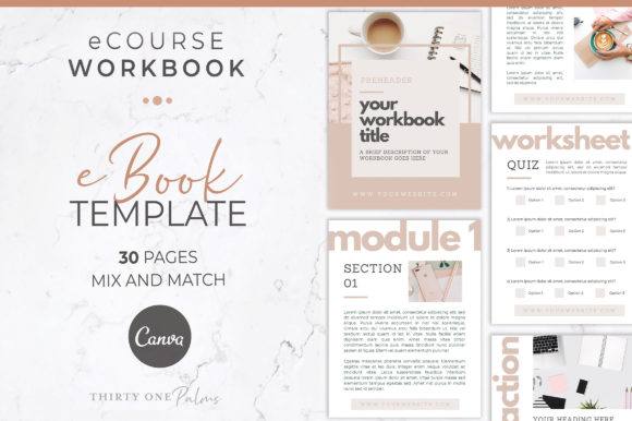 Workbook Template for Canva | Blush: Streamline Your Design Workflow
